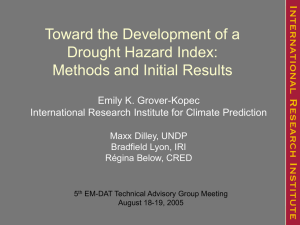 Toward the Development of a Drought Hazard Index - EM-DAT