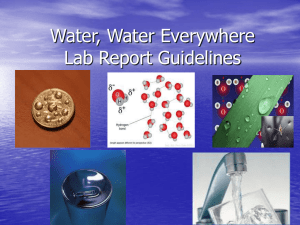 Water, Water Everywhere Lab Report Guidelines