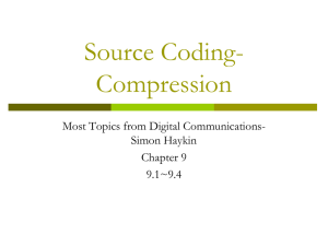 DC 4 : Source Coding – Compression