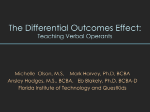 The Differential Outcomes Effect (DOE
