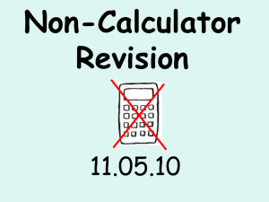 Non-Calculator Revision