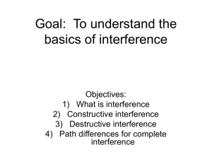 Goal: To understand the basics of interference