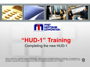 Completing the new HUD-1 - First Mortgage Corporation