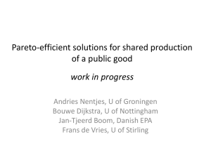 Pareto-efficient solutions for shared production of a public good