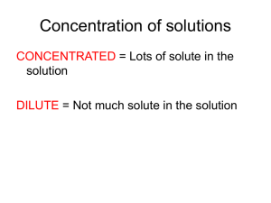 Concentration of solutions - Red Hook Central School District