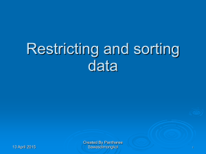 Restricting and sorting data