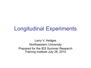 Longitudinal Experiments - Institute for Policy Research