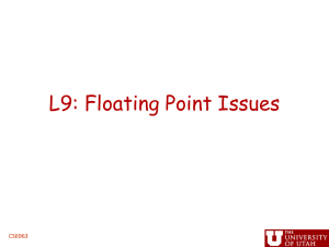 Projects and Floating Point