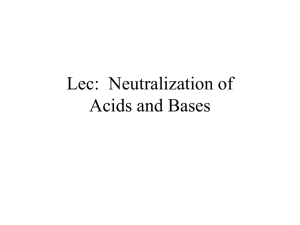 Lec: Neutralization of Acids and Bases