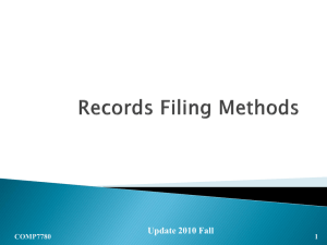 Session III (Part B) Records Filing Methods