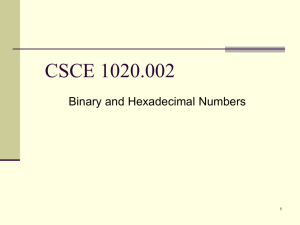 Binary and Hexadecimal Numbers PowerPoint File