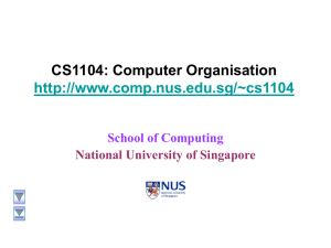 CS1104: Computer Organisation - School of Computing