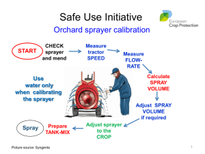 Orchard sprayer calibration guide