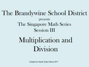 Mulitplication and Division - Brandywine School District