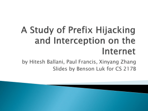 A Study of Prefix Hijacking and Interception on the Internet