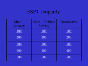 HSPT Jeopardy! - Crescendo Cincinnati