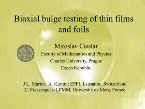 Biaxial bulge testing of thin films and foils