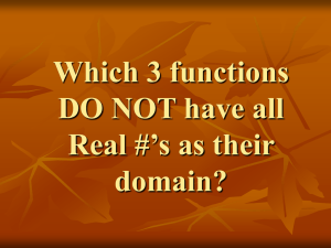 Which 3 functions DO NOT have the Real #`s as their