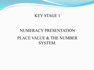 Key stage 1 Place value and the number system