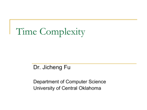 Time Complexity - UCO Department of Computer Science