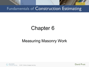 Chapter 6: Measuring Masonry Work