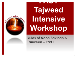 Rules of Noon Sakinah and Tanween