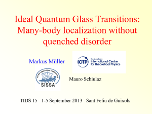 The ideal quantum glass transition