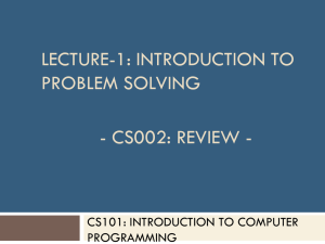 Lecture2: Problem Solving