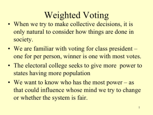 Weighted Voting Systems