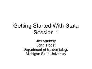 Getting Started With Stata - Department of Epidemiology