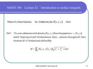 MATH 100 Introduction to Multivariable Calculus
