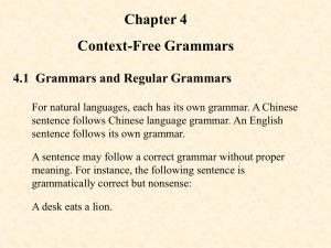 Grammars and Regular Grammars