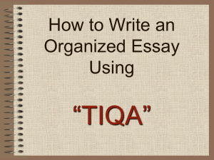 How to Write an Essay using TIQA