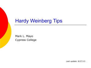 Hardy Weinberg Tips