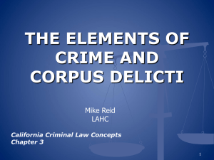 Chapter 3 THE ELEMENTS OF CRIME AND CORPUS DELICTI