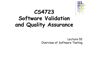 Lecture 02 Overview of Software Testing