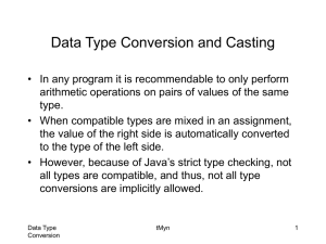 Data Type Conversion and Casting