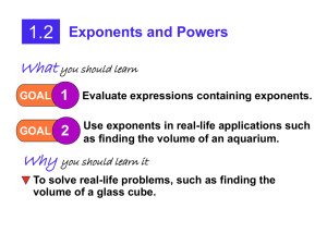 1.2: Exponents and Powers