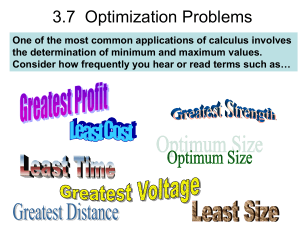 3.7 Optimization Problems