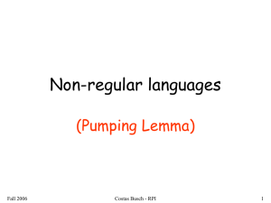 Pumping Lemma for Regular Languages