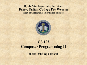 Lab: Defining Classes - Computer Programming II