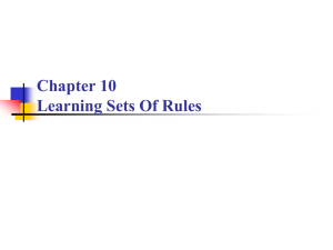 Chapter 10 Learning Sets Of Rules