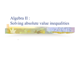 Algebra II Standard 1.2