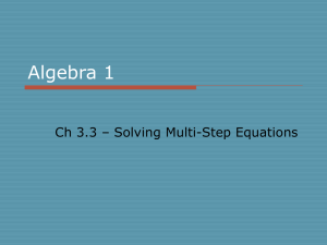 Ch 3.3 Solving Multi