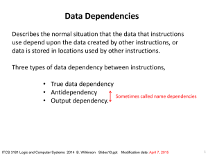 Pipeline design - data dependencies