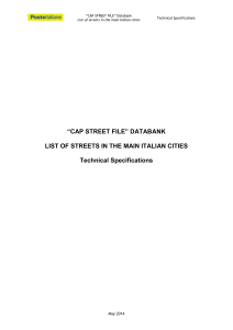 “CAP STREET FILE” DATABANK LIST OF STREETS