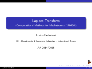 Laplace Transform - (Computational Methods for Mechatronics