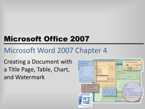 Microsoft Word 2007 Chapter 4