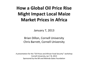 Global oil prices and global maize prices