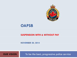 Suspension Without Pay - Ontario Association of Police Service